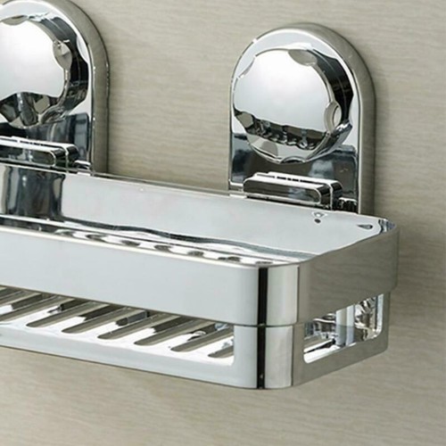 Bathroom Kitchen Shelf Suction Cup Rack Organizer Storage Shower Wall Basket - Picture 5 of 9
