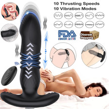 Thrusting Anal Butt Plug Dildo Vibrator Prostate Massager Sex Toys for Men Women