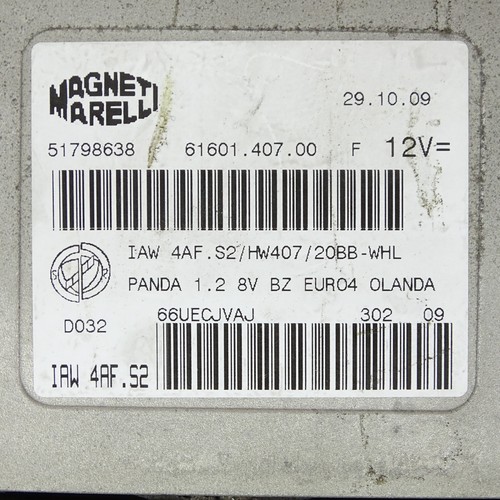 Motorsteuerung ECU Motorsteuergerät FIAT PANDA 1.2 8v Euro4 Bj09 51798638 - Bild 6 von 7
