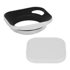 49mm Square Metal Screw-in Lens Hood with Hollow Out Designed for Leica Silver