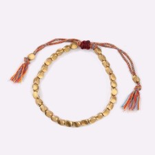 Ethnic Rope Bracelet Handmade Woven Copper Bead Tibetan Lucky Friend Gift