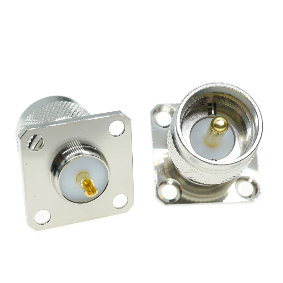 10X Flange Mount PL259 SO239 UHF Female Male Jack RF Panel Connector Solder Cup - Image 2 of 4