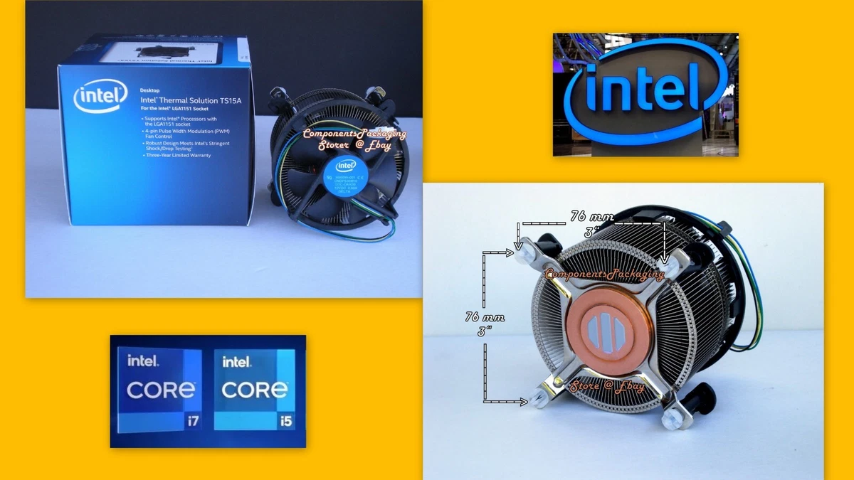 Intel Core i5-8600K CPU Cooling Fan Heatsink for Socket LGA1151