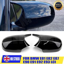 For BMW E81 E87 E90 E91 E92 E93 LCI Gloss Black Side Wing Mirror Cover Cap 08-13