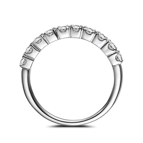 2.4mm Round 0.5ct Cubic Zirconia Solid 14k White Gold Anniversary Flawless Ring - Picture 8 of 12