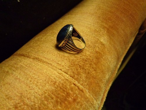 Anello da uomo: cabochon argento sodalite (blu) con cornice fatta a mano sterling personalizzata-wow - Foto 11 di 12