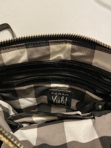 Sarah Violet Tan with Black Strap Crossbody Purse - Picture 5 of 6