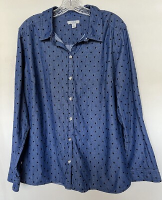 Croft & Barrow Long Sleeve Button Up Women s Size XXL