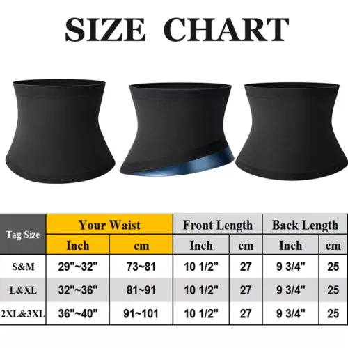 Herren Sauna Schweiß Taille Trainer Band Fatburner Trimmer Gürtel Gürtel Body Shaper - Bild 24 von 46