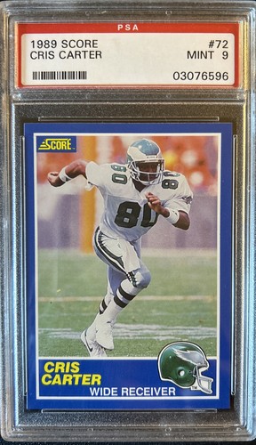 1989 Score Cris Carter Rookie Card PSA Grade 9 - Picture 1 of 2