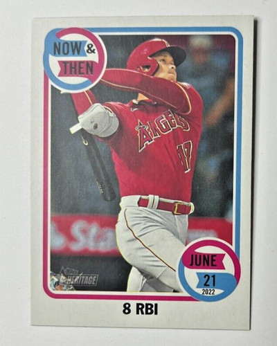 2023 Topps Heritage High Number Now & Then SHOHEI OHTANI 8 RBI #NT-10