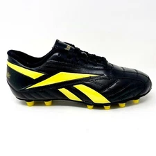 Reebok Campio SQ MS LT Black Blazing Yellow Mens Leather Soccer Cleats 19 166909