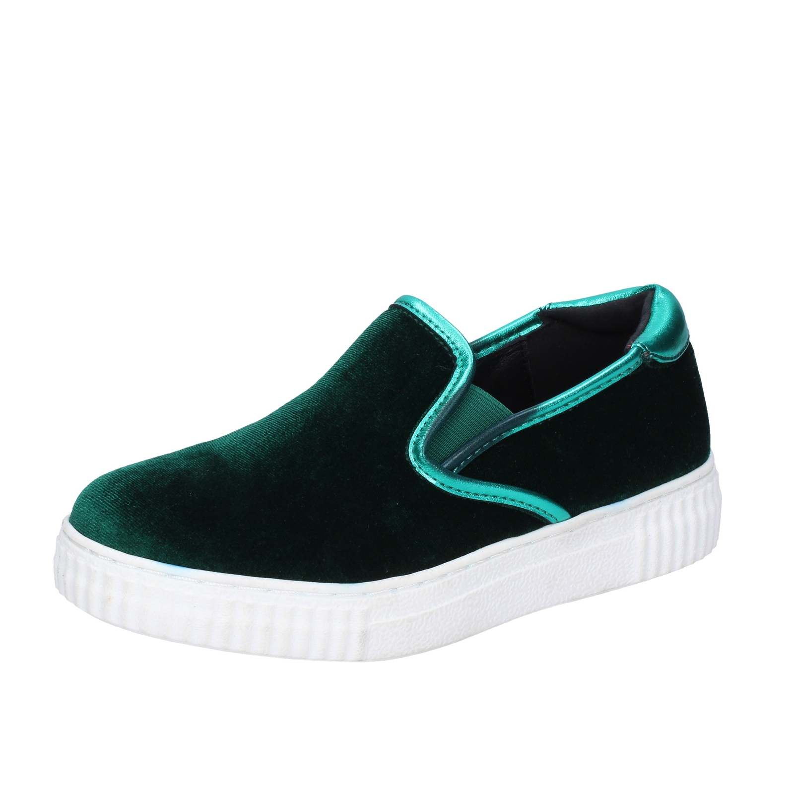zapatos mujer FRANCESCO MILANO slip on verde terciopelo BR31