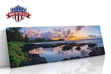 Tidepool at Day’s End Canvas Print for Home Decor, Sunset Wall Decor Art Poster