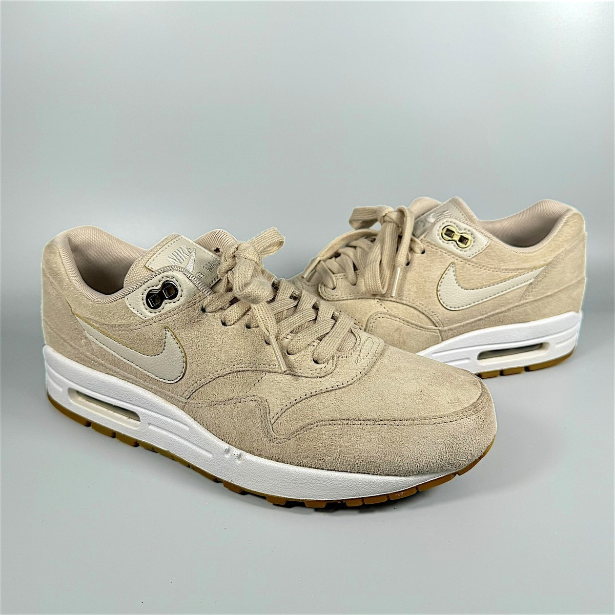 Nike Air Max Size UK Womens Trainers Oatmeal Beige Suede Low Top Shoes