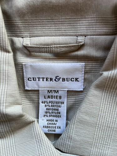 Cutter & Buck Women's Size M Beige Plaid Full Zipper Jacket - Picture 9 of 11