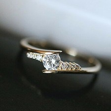 Elegant Cubic Zirconia Jewelry for Women 18k Yellow Gold Plated Rings Size 6-10