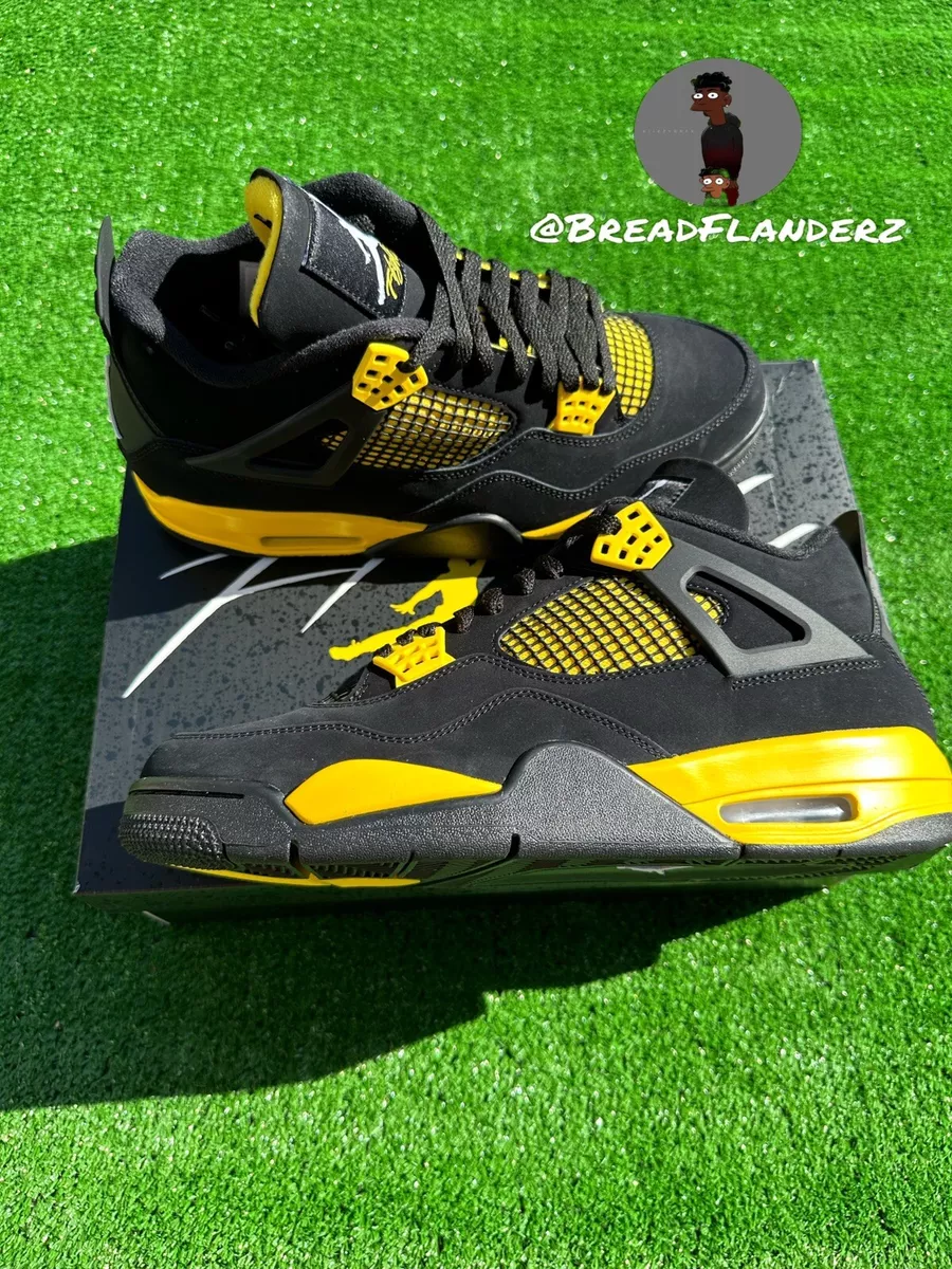 Air Jordan 4 Retro Thunder (2023) -Size 11.5M/13W - Black/Yellow -  DH6927-017