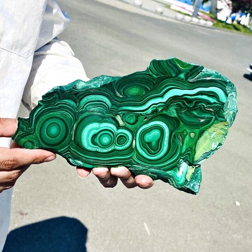 2.53LB Natural malachite slice quartz crystal luster mineral specimen - Picture 9 of 13