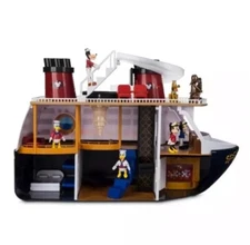 New Disney Park Disney Cruise Line DCL 6 Figures & Ship Playset W/Captain Mickey