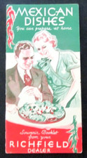 VTG 1933 Mexican Dishes Prepare Home Souvenir Booklet 24pg Richfield Dealer 3x6"
