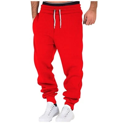 Casual Pants for Men Workout Relaxed Fit Cargo Crew Neck Long Pants W/ Pockets - Image 1 of 4