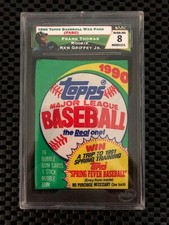 1990 TOPPS BASEBALL WAX PACK SMC 8 NRMT-MT THOMAS/GRIFFEY JR FASC #1111 NICE!
