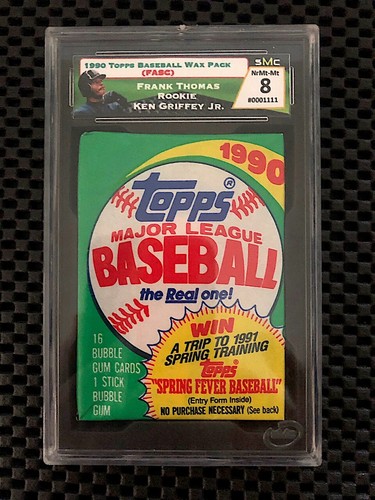 1990 TOPPS BASEBALL WAX PACK SMC 8 NRMT-MT THOMAS/GRIFFEY JR FASC #1111 NICE! - Picture 1 of 2