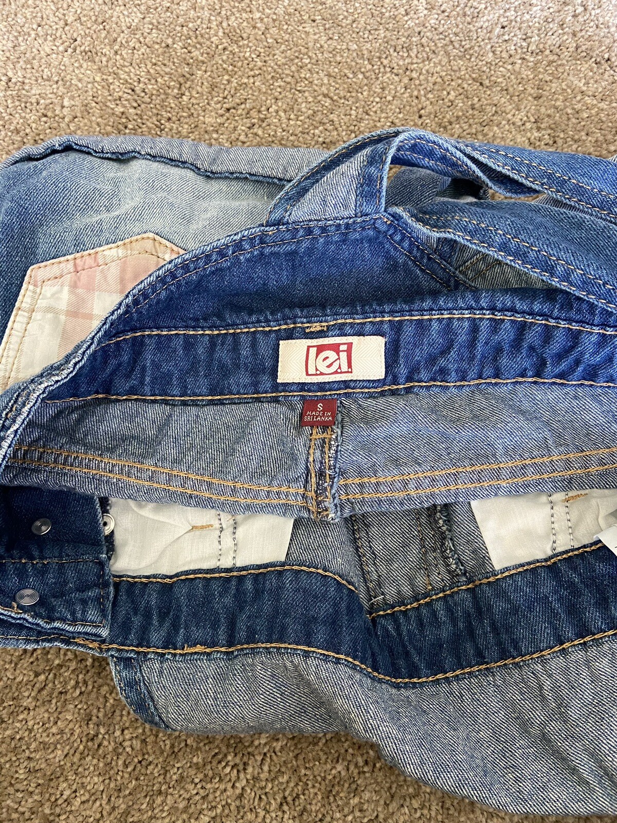 Y2K LEI patchwork overalls - image 3