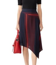 Joie Silk Moni Skirt Striped 12 Asymmetrical 