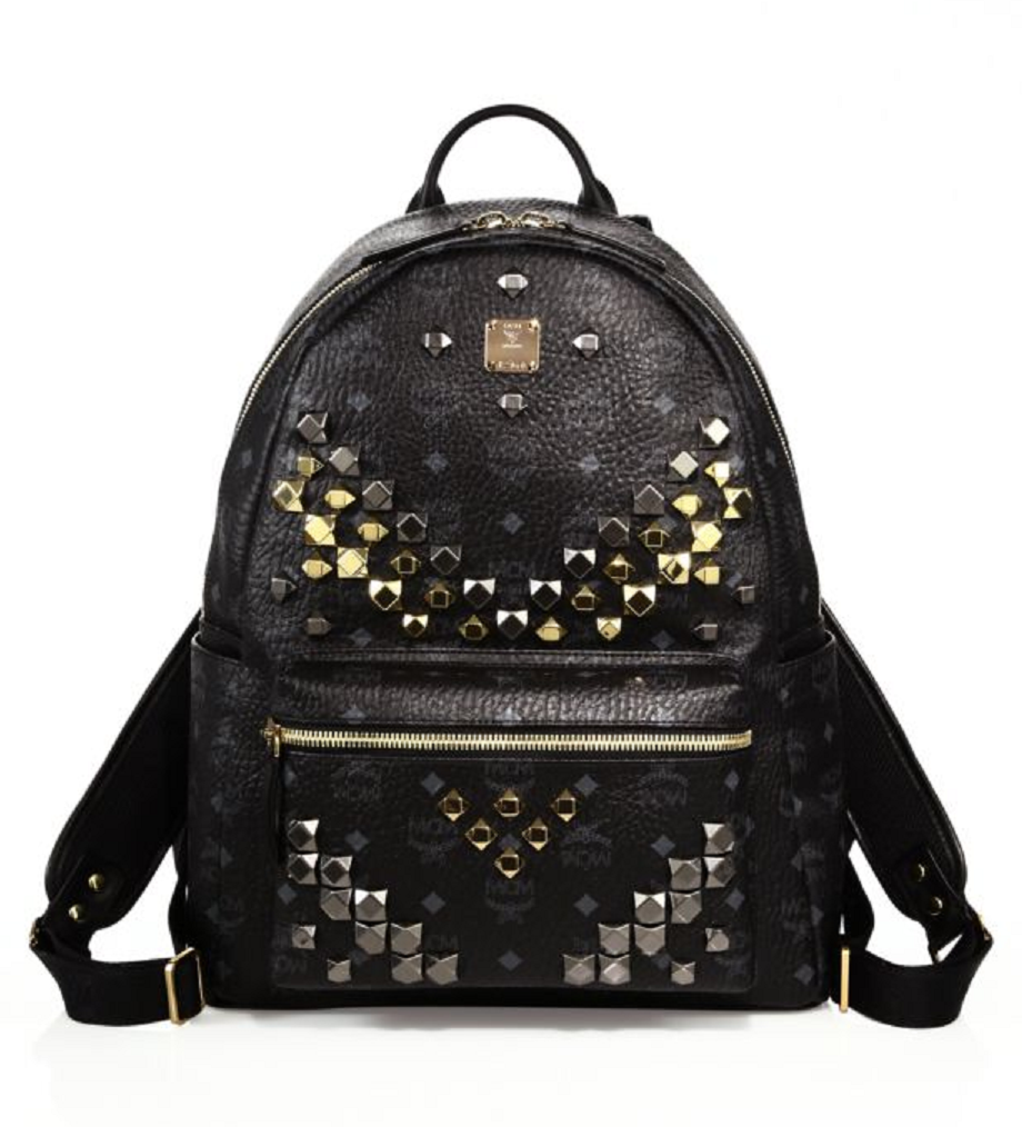 mcm backpack black studded
