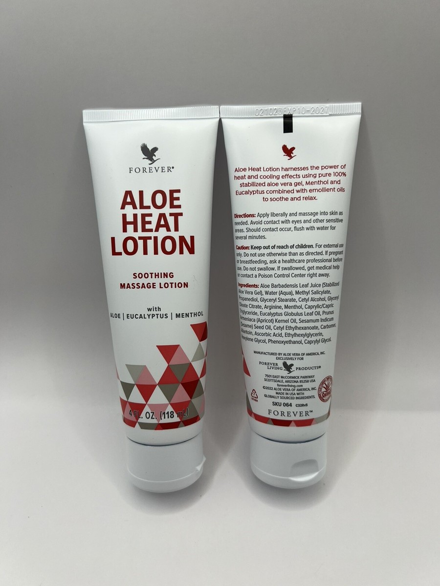 2 pack - Forever Living ALOE HEAT LOTION Exp 03/2028- Great for