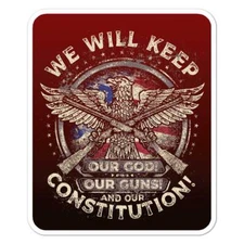 God Guns Constitution, Vinyl Decal Sticker, Indoor Outdoor, 3 Sizes, #7634