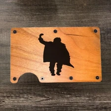Wood Wallet Minimalist Laser Engraved with BREAKFAST CLUB