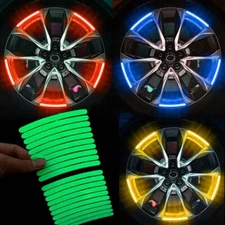 20pc Car Wheel Hub Reflective Sticker Safety Night Rim Tire Decoration Strip
