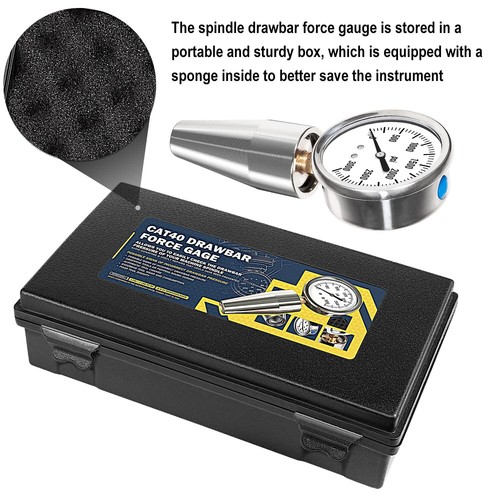 CAT40 BT40 Spindle Drawbar Force Test Gauge Holder Tool 0-3000PSI/LBS, 5/8-11’’ - Picture 8 of 13
