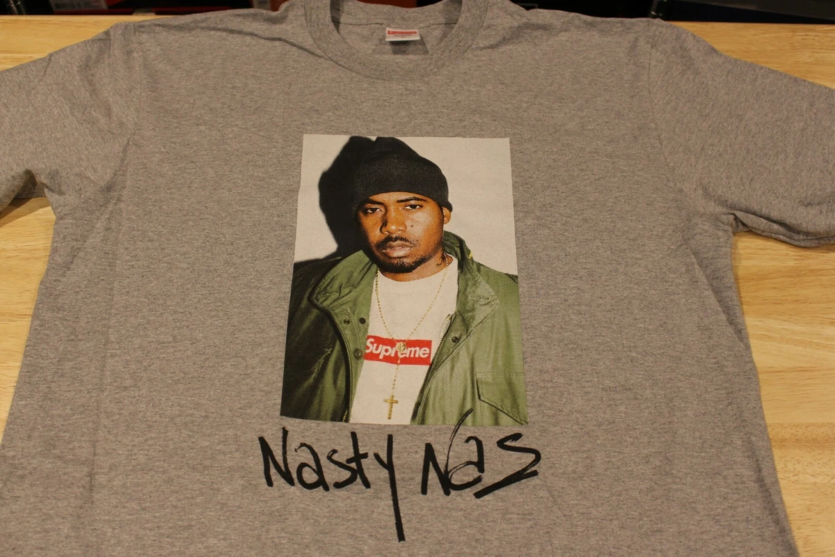 新品 17 supreme NAS TEE M  heather grey