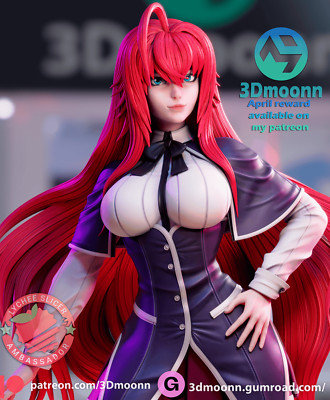 3D gedruckte 16K Fan Made Statue High School DXD - Rias Gremory 1:6 UNBEMALT
