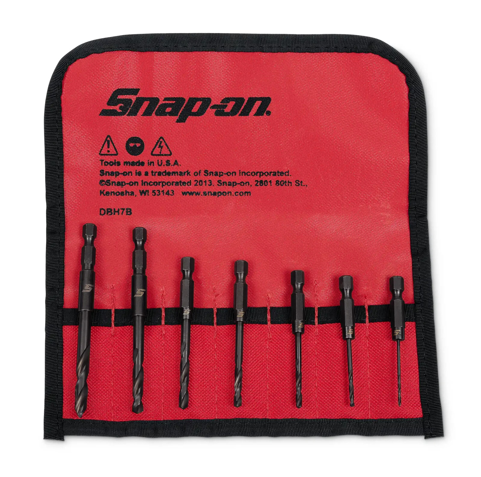 Snap On 7 pc Hex Shank Machine Screw Length Drill Bits Set (1/161/4