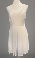 Express White Sleeveless Mini Dress Sz 6 Quiet Luxury Coquette Soft Girl Beachy