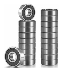 20 Pcs 608 2RS Ball Bearings, Bearing Steel & Rubber Sealed, 8mm x 22mm x 7mm