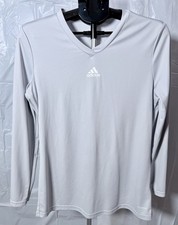 Adidas Women  s Aeroready Gray Long Sleeve Athletic Shirt, Size XL