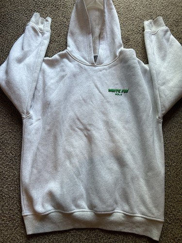 White Fox Boutique Hoodie Gray With Green Writing Women’s Medium - Picture 3 of 4