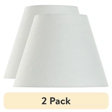 Empire Lamp Shade White Textured Fabric 2 Pack
