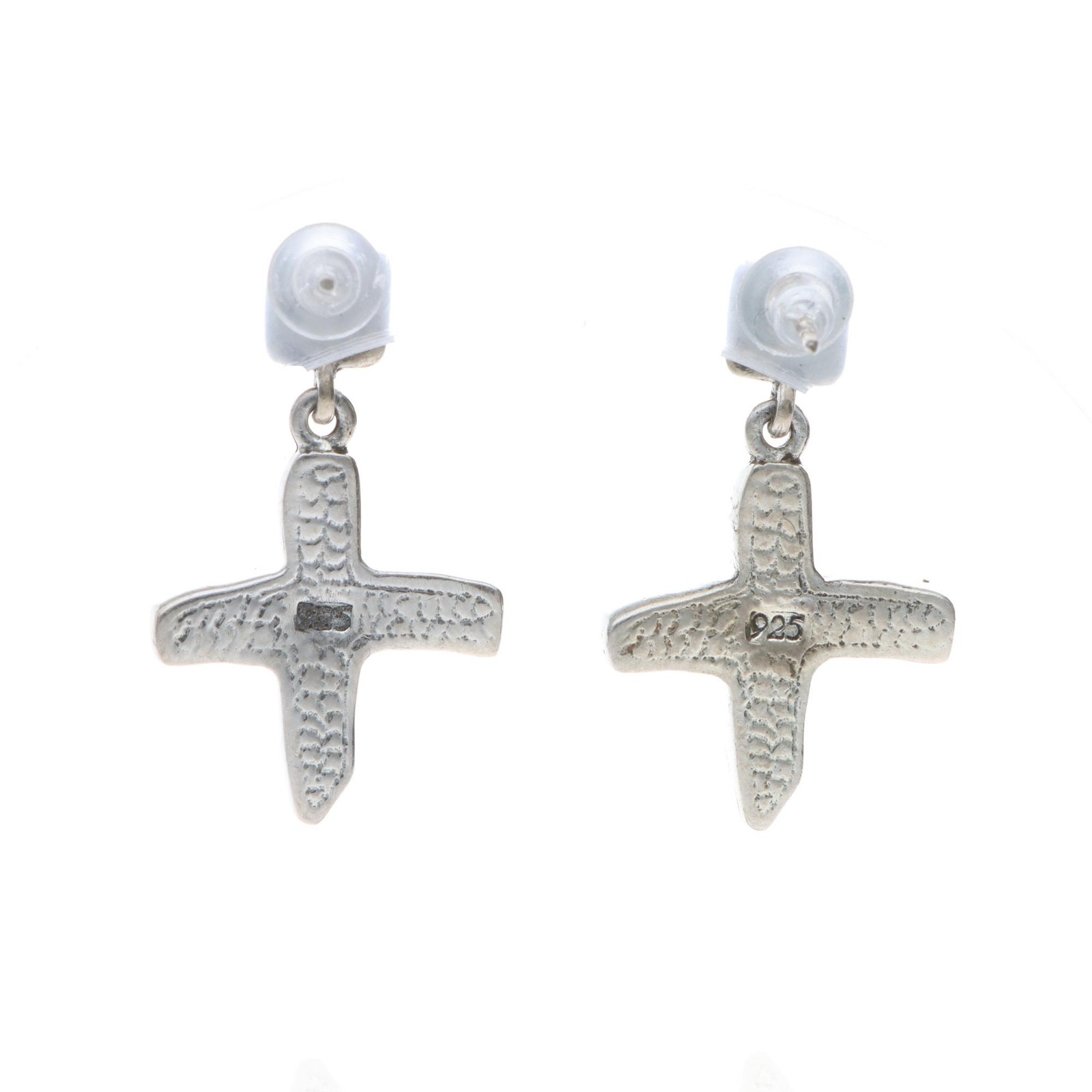 Sterling Silver Turquoise Cross Dangle Earrings –… - image 3