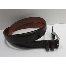 VGT Polo Ralph Lauren Belt Men 42 Brown Cordovan Genuine Leather Silver Buckle