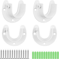 4 Packs Heavy Duty Stainless Steel Closet Rod End Supports U-Shaped Closet Po...