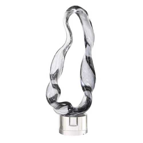 Uttermost 18242 Luminous Twist 20" Tall Crystal and Glass - Transparent Glass / - Picture 4 of 6