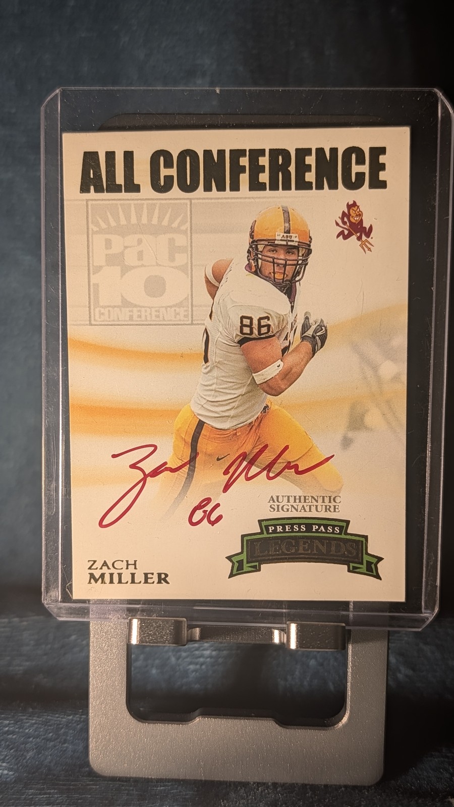 Zach Miller Press Pass Legends All Conference Autographs #ACZM Autograph All Conf Platinum