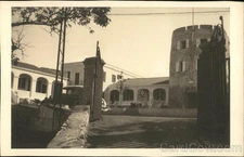 Looking Through Gate Buildings-Spain? Original Vintage Real Photo Postcard RPPC